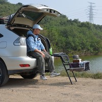 Echelle pliante multifonctionnelle en fer pour l'extérieur Echelle à pneus Table de camping Design moderne Pliable Caractéristique Métal durable pour l'extérieur