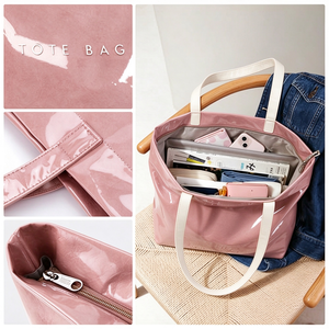 Bolso de Mano Grande Tipo Hobo para Viajes y Compras, Bolso de Hombro Impermeable de PVC, Bolso de Playa de Papel Kraft, Bolsos Tote de Plástico PVC Transparente Tyvek - Product Image 6