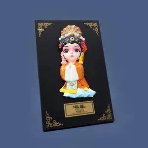 Imanes Decorativos para Refrigerador con Diseño de Maquillaje Facial de Ópera de Pekín, Resina Ecológica Tridimensional - Product Image 6