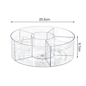 Rotatable Cosmetic Storage Box Transparent Glass <b>Makeup</b> Organizer For <b>Dressing</b> <b>Table</b> Skincare Products Multifunctional Desktop - Product Image 5