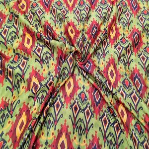 Green Poly <b>Raw</b> <b>Silk</b> Woven <b>Fabric</b> Breathable Quick-Dry Lightweight Exquisite Abstract Geometric Design Soft Smooth Material DIY - Product Image 2