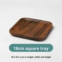 Plateau à manger rectangulaire en bois massif de noyer Plateau à thé au café au design moderne avec finition en mousse pour collation Assiette plate aux fruits secs