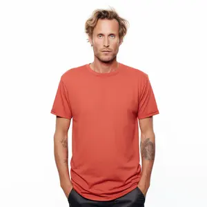 T-shirt col rond pour hommes de haute qualité en coton de sérigraphie à colorant pigmenté personnalisé