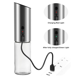 Moulin à épices <span class=keywords><strong>automatique</strong></span> en acier inoxydable 2 en 1, moulin à sel et à poivre électrique rechargeable par USB - Product Image 3