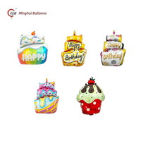 Ballons en aluminium en forme de dessert, cupcakes et gâteaux d'anniversaire, ensemble de ballons pour enfants, anniversaire, baby shower, fournitures de fête