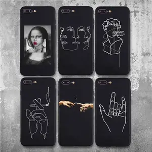 Abstract Lover Face TPU Silicone Case For iPhone 5/6/7/8 Plus Xs Max TPU UV Printing Cover for iPhone 11/12/13 Pro Max SE 2020