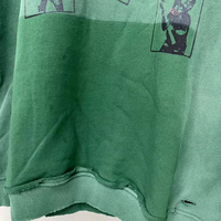 Hoodie Homme Streetwear Imprimé en Coton Épais, Coupe Oversize, Effet Vintage Délavé et Usé, avec Motifs Graphiques