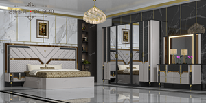 Newest Oil Painted Wholesale Factory Best Selling Modern Luxury 7 Pieces Bedroom Furniture Bedroom Set - Product Image 6