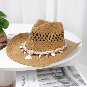 <span class=keywords><strong>Sombrero</strong></span> Vaquero Occidental Unisex con Bordado a Máquina y Diseño <span class=keywords><strong>de</strong></span> Concha, Ideal para Deportes al Aire Libre, Senderismo y Pesca - Product Image 5