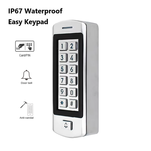 Standalone Easy Metal Keypad K10 Access Control IP67 Waterproof Anti-tamper Alarm Door Entry System With Backlit Keypad