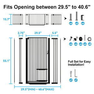 Puerta de seguridad para perros, puerta para mascotas, valla de escalera para puertas, escaleras, corralito ajustable para interiores, seguridad para mascotas, puerta retráctil para mascotas - Product Image 4
