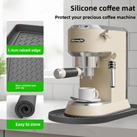 Tapis de machine à café en silicone 15,8 x 8,03 po, tapis de bar pour comptoir, résistant à la chaleur, antidérapant, anti-fuite, adapté aux machines à expresso