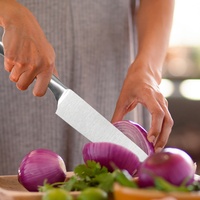 Vente en gros Manche creux en acier inoxydable Ensemble de 14 couteaux de cuisine Bloc à couteaux
