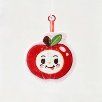 Peluche personnalisée en tissu doux, porte-clés en peluche pomme personnalisé, serviette de cuisine brodée en polaire corail douce à séchage rapide