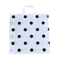 Sacs à provisions durables à pois blancs avec poignée en plastique avec gousset inférieur