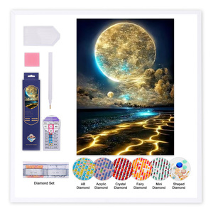 Kits d'art de diamant de paysage de lune de style moderne personnalisé OEM de haute qualité DIY peinture diamant acrylique imprimée de perceuse complète pour adultes - Product Image 1