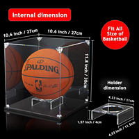 Vente en gros de boîtes de présentation en acrylique transparent de 2 mm, détachables et anti-poussière, pour ballons de basket-ball, de football, de baseball, souvenirs sportifs