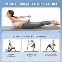 Bâton de yoga en acier durable Wellshow - Couleur noire pour le sport, le yoga, la flexibilité, les exercices cardio, la mobilité, l'équilibre et les étirements