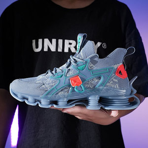 รองเท้ากีฬาน้ำหนักเบาสำหรับผู้ชาย, พื้นรองเท้าด้านนอกทำจากยางกันลื่นสำหรับฤดูใบไม้ผลิฤดูใบไม้ร่วง - Product Image 2