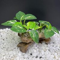 Décorations pour aquarium, ornements pour aquarium, hamac en feuilles de soie pour betta, pierre flottante artificielle, grotte, accessoires pour aquarium de poissons rouges