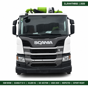 Camión Bomba de Concreto Diésel Zoomlion 56m Usado, <span class=keywords><strong>2020</strong></span>, China, <span class=keywords><strong>Scania</strong></span> P 8x4, Segunda Mano, ZLJ5441THBSE, con Productividad de 180M/H - Product Image 4