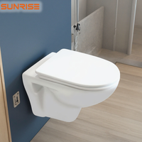 WC suspendu sans bride Sunrise avec certification CE, économie d'eau, en céramique, pour salle de bain moderne