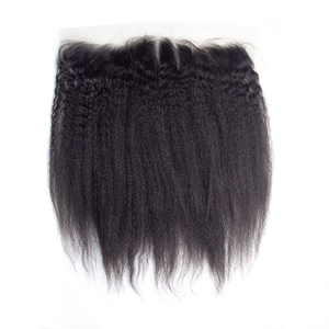 Extensions de cheveux humains indiens crépus raides avec fermeture permanente cheveux humains brésiliens Yaki avec fermeture à lacet haute qualité - Product Image 3