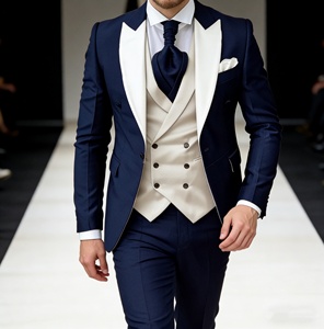 <span class=keywords><strong>Traje</strong></span> de Lujo Elegante de 3 Piezas para Boda al por Mayor: Chaqueta, Pantalón y Chaleco Ajustados de Un Solo Botón - Product Image 1