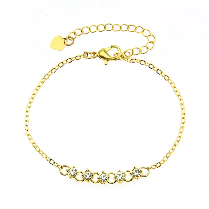 WeSparking EMO Lovely Sweet 5-link Rhinestone Diamond Bracelet For Women Infinity Bracelet Fashion Jewelry