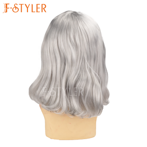 FSTYLER Vente Chaude <span class=keywords><strong>Coupe</strong></span> De <span class=keywords><strong>Cheveux</strong></span> <span class=keywords><strong>Courte</strong></span> <span class=keywords><strong>avec</strong></span> <span class=keywords><strong>Frange</strong></span> Perruque Synthétique Vente En Gros Vente En Vrac Usine Personnaliser Mode Réglable Costume Perruque - Product Image 3