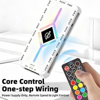 Controlador de Velocidad de Ventilador RGB AntarcChill, Interruptor de Ventilador Inalámbrico con Control Remoto, Hub de Atenuación de Iluminación para Refrigeración de Cajas de Ordenador de Escritorio