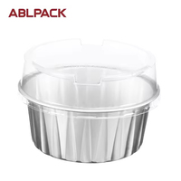 Revêtements jetables en aluminium avec PET pour friteuse à air, moules de cuisson ronds, récipients de qualité alimentaire résistants au four (125 ml, couvercles en option)