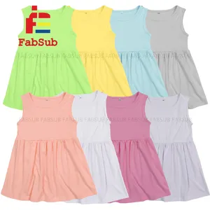 Fabsub New Arrival 100 Polyester Sublimation T Shirt Girls Sleeveless Dresses Color Shirt Cotton Feel Like Sublimation Shirts