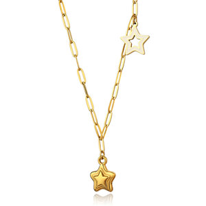 Collar con colgante de estrella de acero inoxidable 316L personalizado, chapado en oro de 14k y 18k, joyería de moda para mujer, venta al por mayor. - Product Image 5