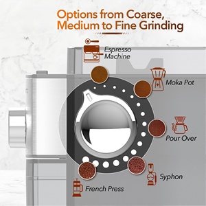 <span class=keywords><strong>Moulin</strong></span> à café à meules plates avec arrêt automatique programmé, <span class=keywords><strong>moulin</strong></span> à expresso esthétique pour bureau, appareil à café pour jeune urbain – Précommande - Product Image 3