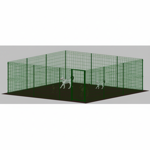 Recinto Modulare per Cani in Ferro Zincato e Verniciato Verde 600x600x172h cm con Pali Interrati, Casette e Mobili per Animali - Product Image 1