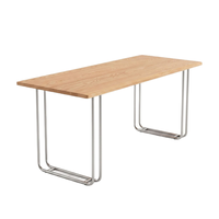 Table de bureau vintage industrielle en bois massif avec pieds en acier inoxydable, idéale pour la maison, le bureau ou comme table d'étudiant – Grande taille – Offre spéciale