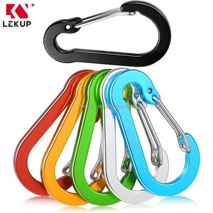 Mousqueton porte-clés en aluminium de 2 pouces, coloré, avec anneau en D <span class=keywords><strong>à</strong></span> ressort, vente en gros - Product Image 1