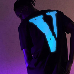 #   Achetez un tee-shirt, offrez un chapeau #   T-shirt pour homme imprimé fluorescent, style streetwear, 100% coton - Product Image 1