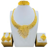 Africa Bride Hot Selling Brésilien Simple Design Collier Boucles d'oreilles 4pcs Ensemble de bijoux
