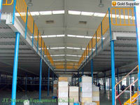 Conception de plancher de mezzanine en acier durable avec construction robuste et finition thermolaquée pour rayonnages d'entrepôt