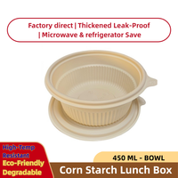 Bol jetable biodégradable à surface lisse de 22 oz avec couvercle, récipient alimentaire rond écologique pour soupe, vente en gros, compostable