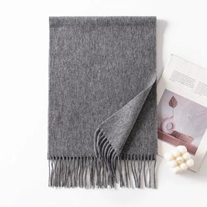 Solid Color 100% Pure <b>Wool</b> Scarf With Tassel Luxury Soft Warm Winter <b>Wool</b> Shawl <b>Wrap</b> Cashmere Muffler For Women Men Daily Wear - Product Image 2