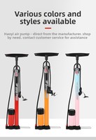 Pompe à vélo au sol 160 PSI, corps en acier durable, manomètre analogique, long tuyau, poignée ergonomique, compatible avec les valves Presta, Schrader, Dunlop
