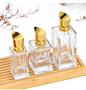 Flacons de parfum en verre transparent avec bouchon pompe en aluminium doré à sertir, 30 ml, 50 ml, 100 ml, flacons en verre avec pulvérisateur à pompe en aluminium - Product Image 4