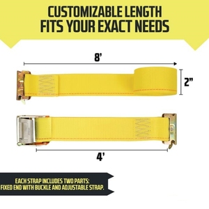 Custom Color Label E Track <strong>Straps</strong> 2" X 12' Cam Buckle <strong>Tie</strong> <strong>Down</strong> <strong>Straps</strong> 3000Lbs Break Strength for Pickup Trailer Truck Boat Van - Product Image 2