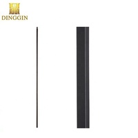 Fabricant de balustrades d'escalier intérieures en fer, tubes creux noir satiné de 44 pouces, avec double panier et double anneau