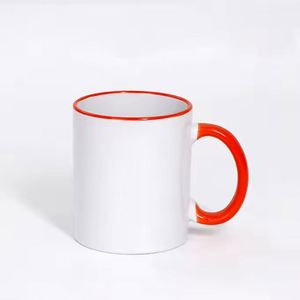 Taza de Café Rectangular Moderna de 11 oz para Sublimación, con Borde y Asa de Color, Lista para Transferencia de Calor, Taza de Cerámica para Impresión Personalizada, Venta al Por Mayor - Product Image 5