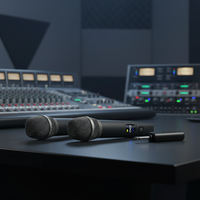 Microphone sans fil professionnel Aidi 2.4G à condensateur métallique avec connecteur 3,5 mm, portable pour KTV, scène, utilisation intérieure et extérieure
