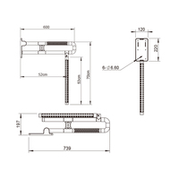 Barre d'appui pliable en TPE peu encombrante avec pied de support / Barre d'appui antidérapante pour salle de bain avec tube intérieur en aluminium épaissi